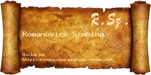 Romanovics Szabina névjegykártya